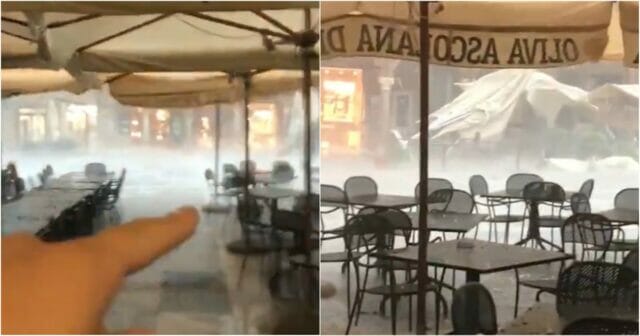 Ultim’ora. Tempesta ad Ascoli, case scoperchiate e strade allagate. L’appello del sindaco: «Restate a casa»