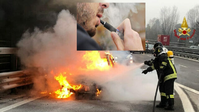 La sigaretta elettronica gli scoppia in tasca mentre guida, auto in fiamme: 24enne rischia la vita