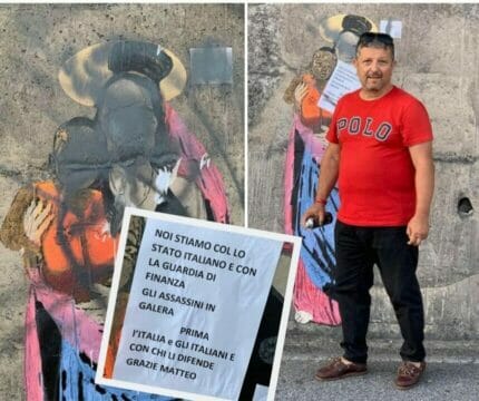 Avvocato leghista imbratta il murales dedicato a Carola Rackete: «Prima gli italiani»