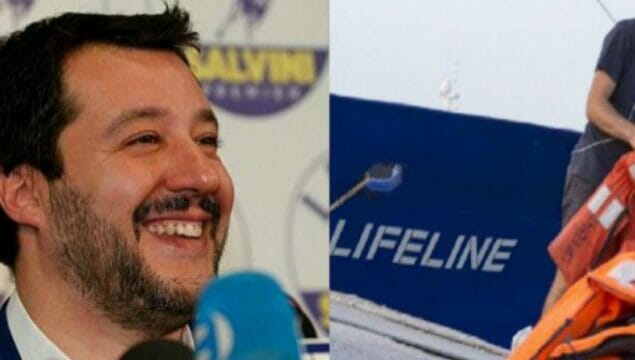 Salvini firma divieto di ingresso in Italia della Ong Lifeline: più di 100 migranti a bordo