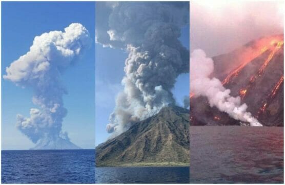 Ultim’ora Stromboli, nuova eruzione del vulcano: nube nera e turisti in fuga dalle spiagge