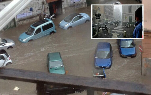 +++Bomba d’acqua invade Napoli: un fiume in piena travolge la città. Terrore tra la popolazione+++
