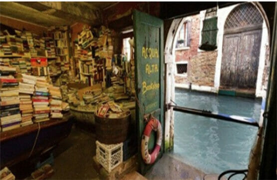 Libreria Acqua Alta di Venezia, è dramma: “Tutti i libri distrutti”