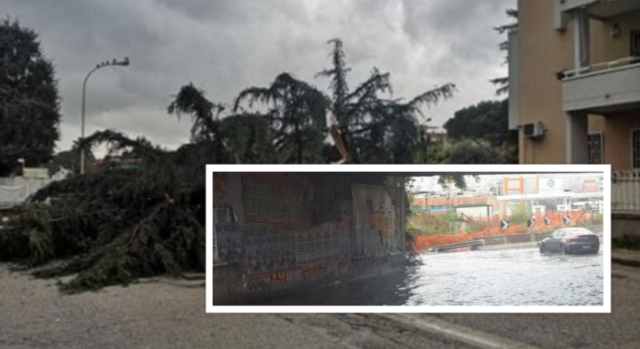 Maltempo, bomba d’acqua in Campania: sottopassi allagati e tombini saltati, panico tra i cittadini