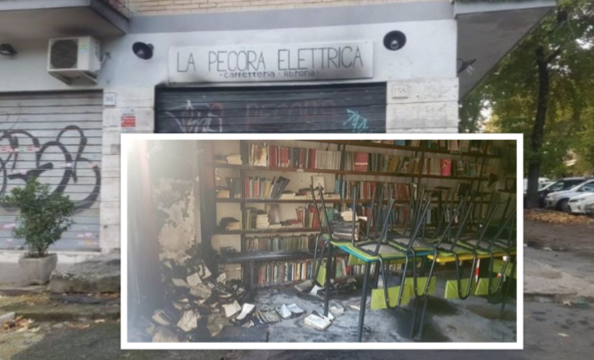 Incendio tremendo: ancora in fiamme la libreria antifascista. Avrebbe dovuto riaprire domani