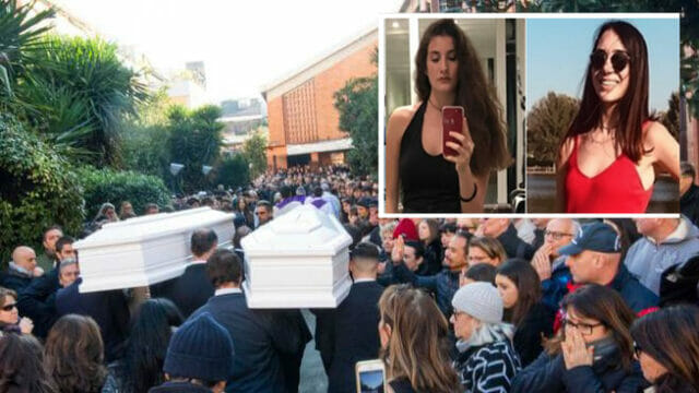 Funerali di Gaia e Camilla, folla per l’ultimo saluto alle sedicenni investite a Corso Francia
