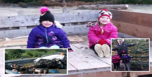 Papà muore in un incidente, le gemelle di 4 anni escono dall’auto e cercano aiuto