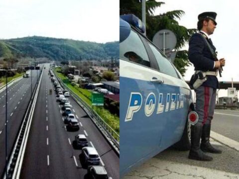 Frana in autostrada: tratto bloccato agli automobilisti