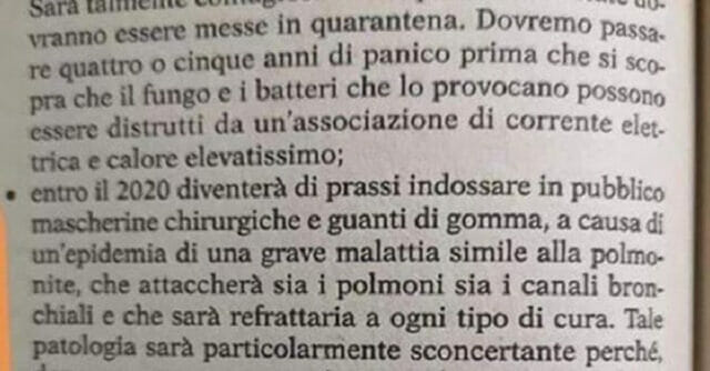 Coronavirus, la profezia: “Grave epidemia nel 2020”