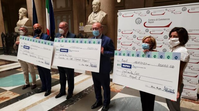 Covid, 60mila euro da Aicast e Bcc per Asl Na1, Cotugno e Pascale: la cerimonia stamani alla Camera di Commercio