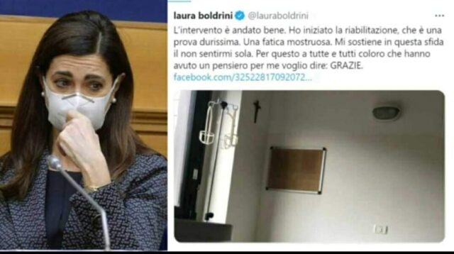 Ultim’ora: Laura Boldrini ricoverata in ospedale e operata. In apprensione per lei il mondo della politica