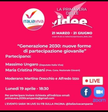 “Generazione 2030: nuove forme di partecipazione giovanile” Giovani di Italia Viva e Millennials Campania