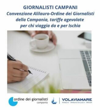 Convenzione Alilauro-Ordine dei Giornalisti della Campania, tariffe agevolate per chi viaggia da e per Ischia