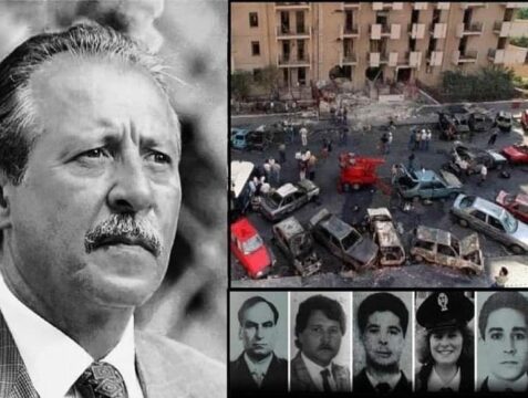 La strage di via D’Amelio: 29 anni fa l’attentato in cui morì Paolo Borsellino. Mattarella:”Pagò con la vita la propria rettitudine”