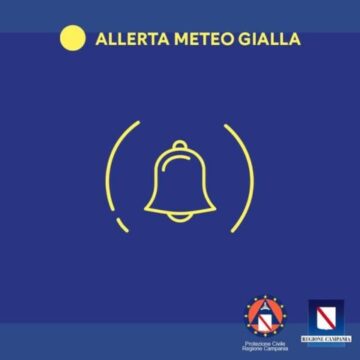 Campania in arrivo forte maltempo : diramata allerta meteo gialla dalla Protezione Civile Regionale