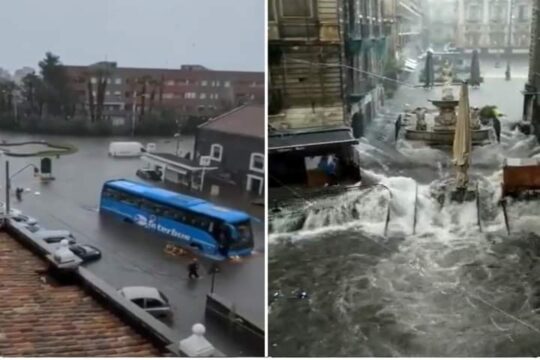 Sicilia travolta da ciclone mediterraneo, un morto. Alluvione a Catania, negozi chiusi. Appello del sindaco ” Non uscite di casa”