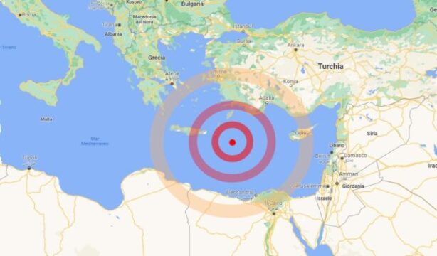 Ultim’ora, forte terremoto di 5.8  nel Mediterraneo orientale