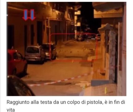 Agguato in Sicilia , minore ferito alla testa da un colpo di pistola, è in fin di vita