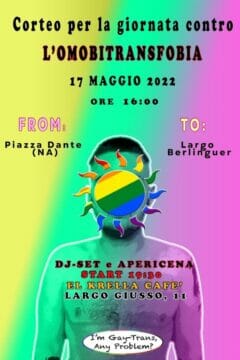 Domani corteo a Napoli per la Giornata mondiale contro l’omobitransfobia