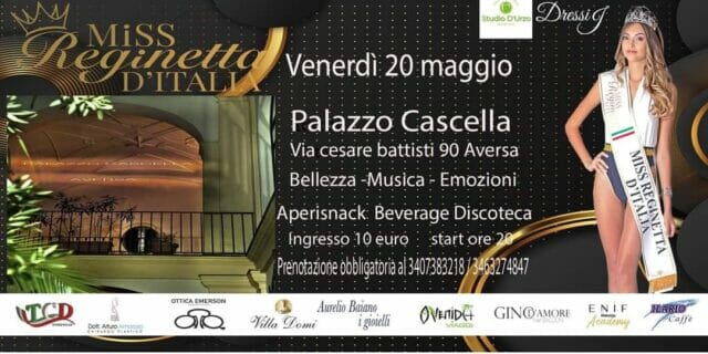 Il Palazzo Cascella incanterà la terza tappa di Miss Reginetta d’Italia