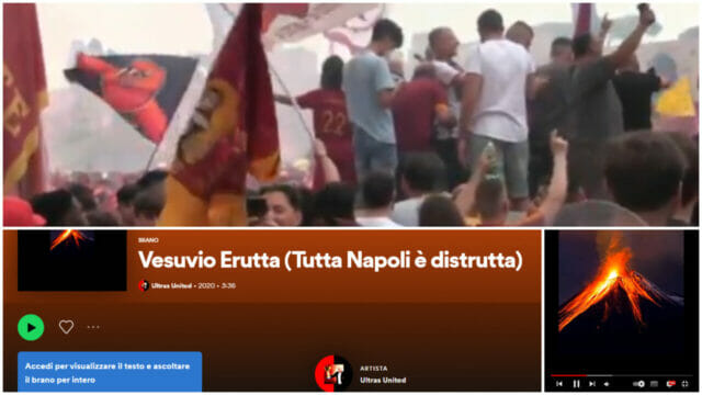 Il vergognoso coro contro Napoli sbarca su Spotify:”Vesuvio erutta,Tutta Napoli è distrutta.”
