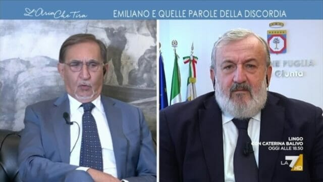 Intervento clamoroso di Ignazio La Russa:”Siamo tutti eredi del Duce”.Emiliano risponde:”Io sono erede dei partigiani e ne vado fiero”