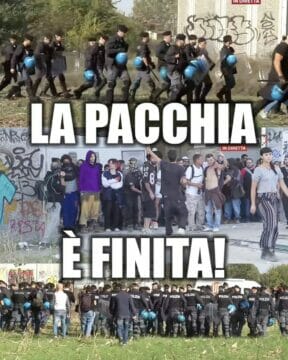 Salvini pubblica live le immagini dello sgombero del Rave party e commenta:”È finita la pacchia”