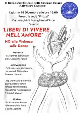 Liceo Cantone| “Liberi di Vivere nell’Amore” No alla violenza sulle Donne testimonianza di Barbara Bartolotti