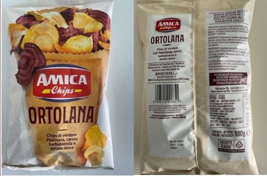 Ritirato dal mercato le patatine “Ortolana” prodotte da Yellow Chips: il comunicato del ministero della salute