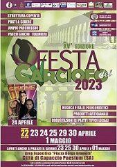 E’ tutto pronto per la 15esima edizione della Festa del Carciofo 2023 a Capaccio-Paestum