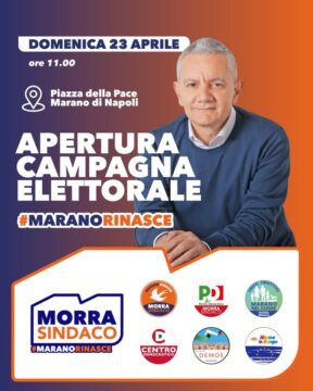 Matteo Morra apre la sua campagna elettorale a Marano: l’appuntamento alle 11.00 in Piazza della Pace