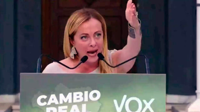 Meloni al comizio dell’estrema destra spagnola Vox: “È il tempo dei patrioti”
