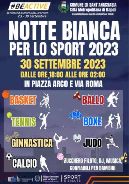 Sant’Anastasia| notte bianca dello sport, sabato 30 settembre