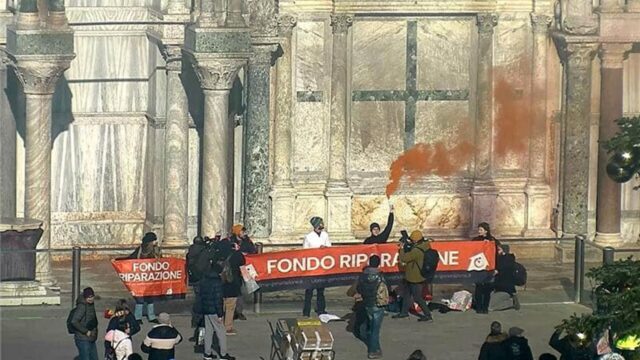 Ancora proteste degli attivisti di Ultima Generazione: fango sulla Basilica di San Marco