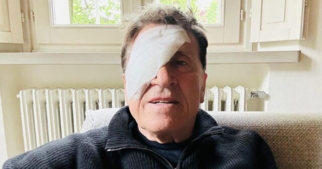 Gianni Morandi con una vistosa benda sull’occhio: apprensione tra i fan