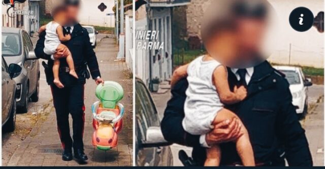 Bimbo di tre anni si allontana da casa in triciclo: era scalzo e con il pannolino. Salvato dai carabinieri