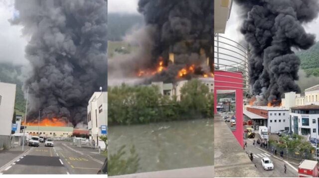 Maxi-incendio a Bolzano: intero edificio in fiamme