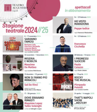 TEATRO AUGUSTEO | La stagione teatrale 2024//25 del teatro Augusteo: musical, commedie, concerti e tradizione. Aperta la campagna abbonamenti