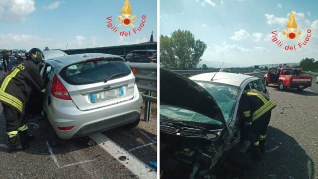 Anziano imbocca contromano l’A2 e si schianta contro un’auto: due feriti