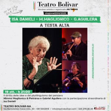 Il 19 ottobre al Teatro Bolivar Isa Danieli in scena con “A Testa Alta”