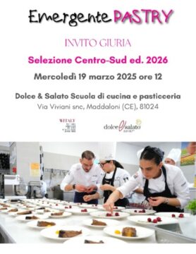 I migliori giovani pasticcieri della ristorazione in gara La Selezione Centro-Sud alla scuola Dolce & Salato 19 marzo 2025 – Maddaloni (CE)