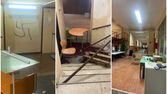 Blitz neofascista al liceo Da Vinci di Genova: scuola devastata, immagini sconcertanti