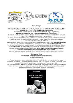 “Scusatemi… Sono ancora rinchiuso nel Vate” di Gigi Longobardi, Edizioni Il Papavero, con il patrocinio dell’ANS – Campania presentazione Libreria Raffaello