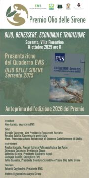 “Olio, benessere, economia e tradizione” – Sorrento, Villa Fiorentino, 18 ottobre 2025, ore 11.00
