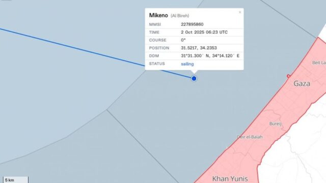 La nave Mikeno della Flotilla è riuscita a rompere il blocco: è nelle acque antistanti Gaza