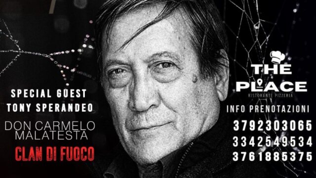 Presentazione cast del film “La squadra 19” con l’attore siciliano Tony Sperandeo, premio David di Donatello, a Maddaloni (CE) al ristorante “The Place” della città del casertano il 20 febbraio 2026