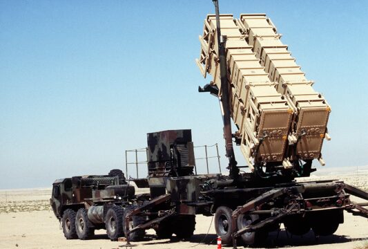 Un lanciatore di missili Patriot MIM-104 dell'esercito statunitense